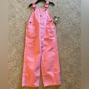 NWT Carhartt girls pink overall bibs